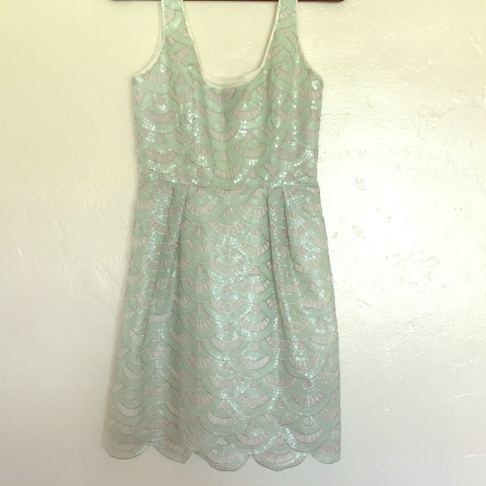 Bebe white and mint dress